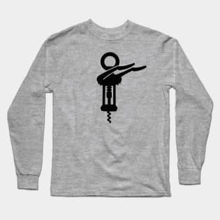 Dab dabbing corkscrew wine opener bottle alcohol (black) Long Sleeve T-Shirt